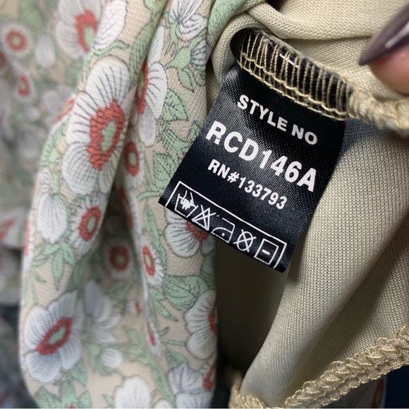 POL Delicate Floral Print Cottagecore Long Sleeve Sheer Dress, size L - Picture 10 of 12